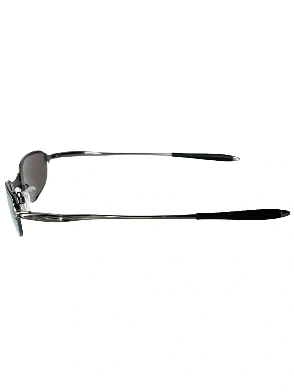 Oakley Vintage E Wire 2.1 Rx Pewter metal light blue mirror polarized sunglasses